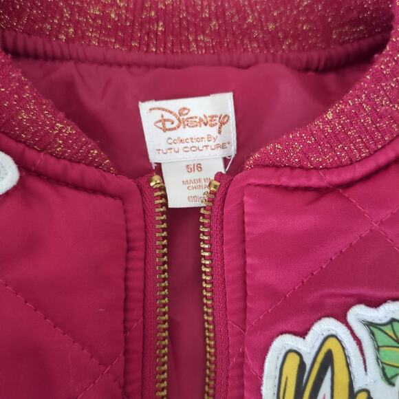 Disney collection by TUTU contour girls satin quilted bomber Jacket size 5/6 GUC - Picture 2 of 6